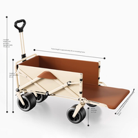 Chariot de camping pliable amélioré avec plateau de table, multifonctionnel, pliable, chariot utilitaire d'extérieur, chariot de transport, chariot de courses, OEM
