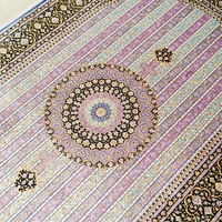 Tapis en soie faits main YILONG 122x183cm, style persan classique floral, lavables, antidérapants, pour mosquée