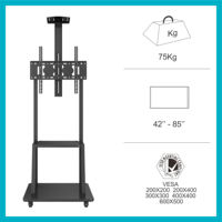 Chariots TV interactifs pour salles de réunion, vente en gros usine Senjiang, pour écrans interactifs TV LED LCD 110 lbs 42"-85"