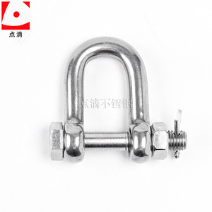 Droplet Stainless Steel D-Type Shackle 304 Lifting Safety Hook High Strength Round Flat Eye Universal Link - Product Image 1