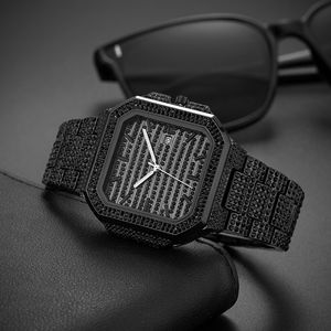 Reloj de Hombre con Incrustaciones de Diamantes de Corte Cuadrado, Pulsera con Diamantes Estilo Hip-Hop, Reloj Masculino - Product Image 5