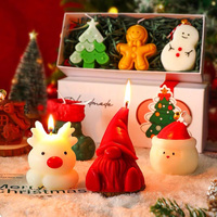 Bougie parfumée de Noël en cire de soja, faite à la main, en gros |   Boîtes cadeaux créatives en forme de cerf et d'arbre |   Faveurs de fête pour la maison