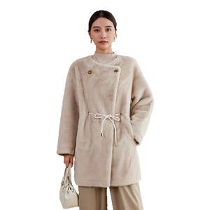 <span class=keywords><strong>Abrigo</strong></span> de Invierno Cálido y Elegante de Piel Sintética Ecológica para Mujer Embarazada, Estilo Vintage, con Mangas Largas - Product Image 5