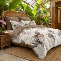 Parure de lit 3 pièces en polyester lavable 100TC motif feuilles tropicales, style hôtelier, pour usage domestique et hôtelier, livraison directe UE, Pologne