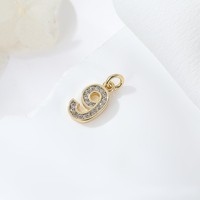 Micro Pave Pendentif 14K Or Charms Bracelet DIY Boucle D'oreille Charme Partie Bracelet Accessoires Lettre Initiale Femmes Bijoux Collier