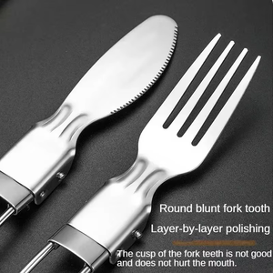 <b>Foldable</b> Tableware 304 Stainless Steel Knife Fork Spoon Student Travel <b>Camping</b> Outdoor Portable Modern Minimalism - Product Image 5