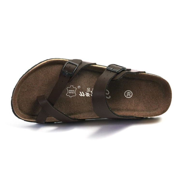 Custom Logo Casual Slipper Beach Slides Sandals Men Cross Strap Open Toe Cork Slippers