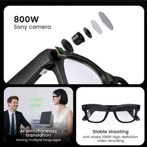 Lunettes Intelligentes à Intensité Variable Ai E02C avec Caméra 8MP, Verres à Changement de Couleur Contrôlés par Touche, Traduction pour Appels et Musique, Lunettes de Soleil - Product Image 2