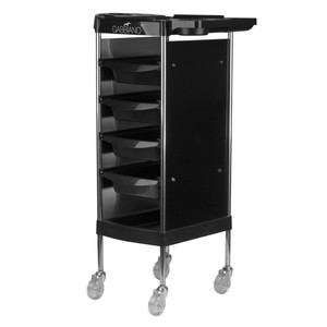 Gabbiano FX11-B nero assistente parrucchiere salone Trolley - Product Image 1