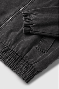 Polo Toile Durable Veste Zip-up Vintage Streetwear Veste Un Mot Poche Lâche Couture Veste pour Homme - Product Image 3