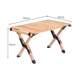 OEM Manufacturer Outdoor Ultralight Roll Up Mini Aluminium BBQ Wood Portable Picnic Round Easy Fold Camp Table And Chair Set