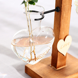Hot Sale Hydroponic Vase Heart Shaped Glass Planter Desktop Bulb for Home Garden Office Wedding <b>Decoration</b> - Product Image 4