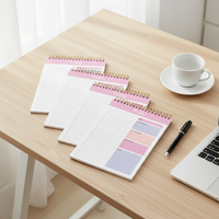 Carnet à spirales A5 rose Wenshun, logo personnalisé imprimé, planificateur quotidien, 60 feuilles, feuille d'aluminium, vente en gros pour cadeau de bureau