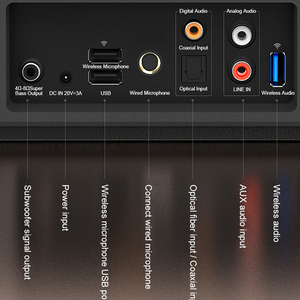 Loa thanh rạp hát tại gia 7.1 với loa siêu trầm không dây, hỗ trợ âm thanh vòm không dây, kết nối BT, AUX, Optical, Coaxial, USB và thẻ TF - Product Image 4
