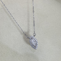 Collier pendentif pour femme Mlluki Moissanite en argent sterling 925 micro-pavé 202650 Marquise