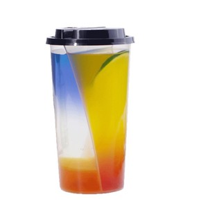 Gobelet double transparent en PP de 16 oz et 22 oz pour milkshake, thé à bulles, gobelet plastique double avec couvercle - Product Image 5