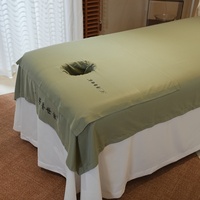Ensemble de 3 draps plats en microfibre verte de qualité supérieure pour massage, housse de lit pour soins du visage