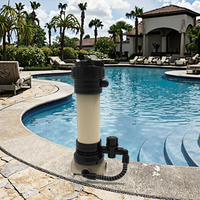 Distributeur automatique de chlore en ligne pour piscine de 4,2 lb (1,9 kg) pour installation permanente avec raccords PVC à glissement de 1,5 pouces pour piscine