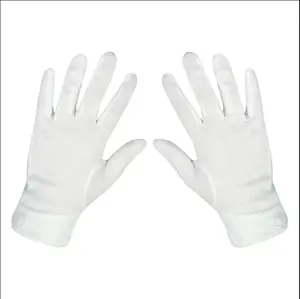Thickened Elastic Etiquette Gloves non-slip non-slip Driver waiter pearls and jewels High quality White Cotton ceremonial gloves