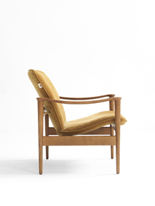 Fauteuil de style <span class=keywords><strong>vintage</strong></span>, modèle d'hôtel design, salon scandinave, fauteuil de balcon, fauteuil en bois massif et tissu - Product Image 2