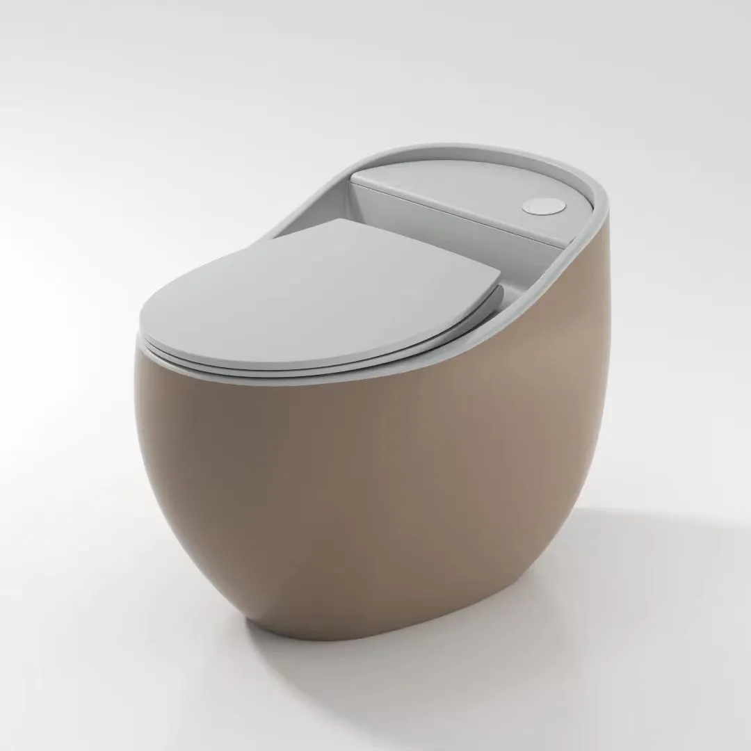 2023 Eivormig Toilet Sifon Spoeltoiletten Uit Één Stuk Toiletvloer Gemonteerd Ontwerp Badkamer Keramische Moderne Aangepaste Ronde