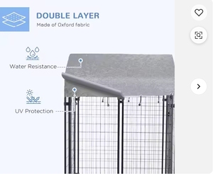 Ağır Hizmet Tipi Galvanizli Çelik Kaynaklı Tel Örgü Sağlam Lüks Çevre Dostu Toz Boyalı Dış Mekan Büyük Köpek Kafesi Kapalı Alan Kutusu Hepsi Bir Arada - Product Image 5