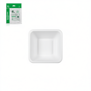 Disposable <b>Plastic</b> Tray 1018R CUENCO CUADRADO BLANCO 12X12X5.2CM Reusable Food Storage <b>Container</b> 12U Injection Stackable - Product Image 3