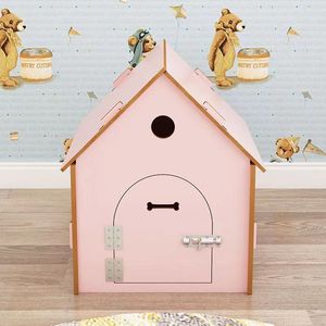 Casa de madera para gatos pequeños, cama resistente para gatos con techo y ventanas - Product Image 4
