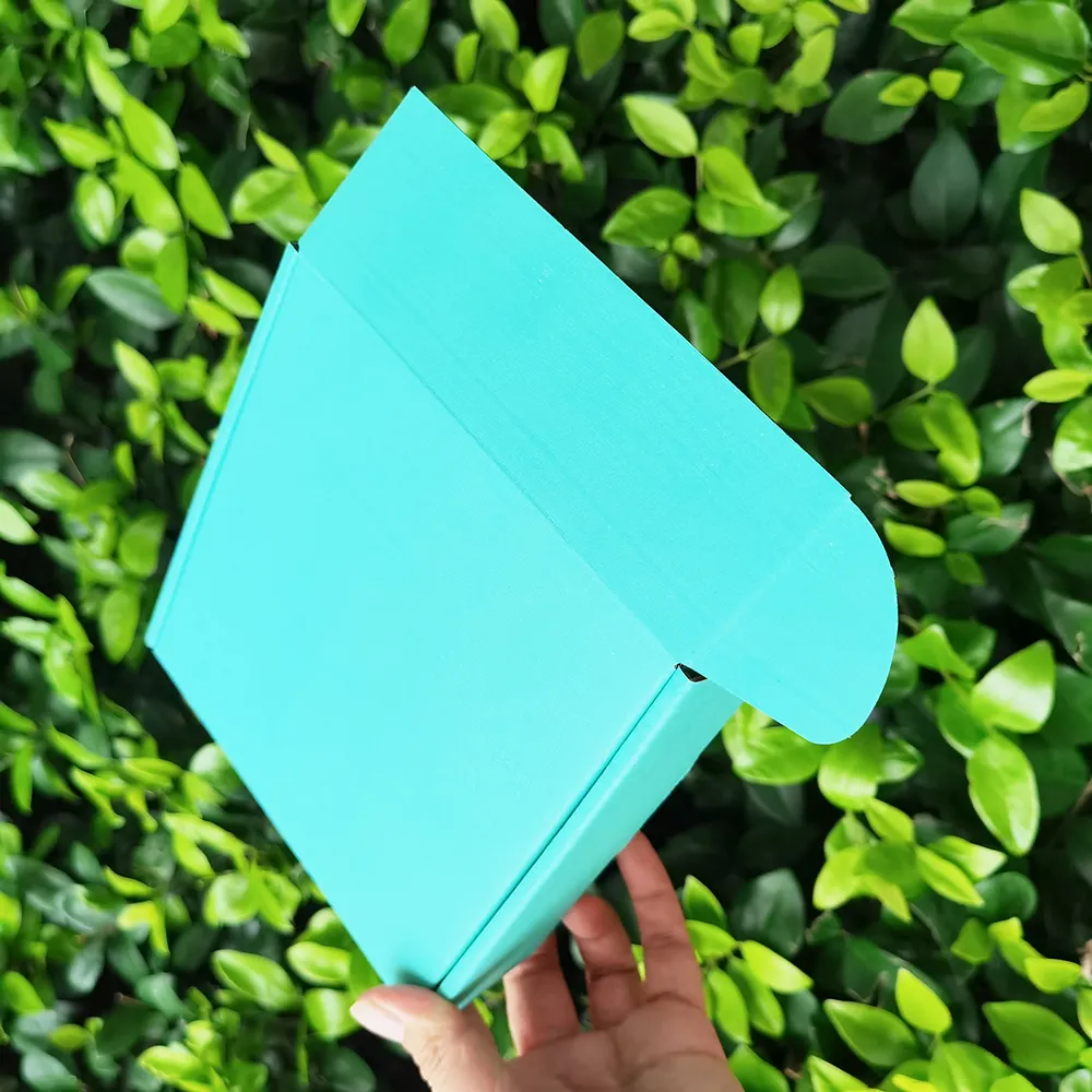 100pcs moq thấp moq sóng có thể tái chế tùy chỉnh màu xanh lá cây vận chuyển bưu phẩm đóng gói quà tặng hộp cho doanh nghiệp nhỏ