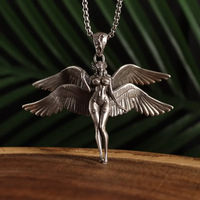 CLBX Collier pendentif ange à quatre ailes rétro à la mode en alliage d'accessoires de mode transfrontaliers vente chaude