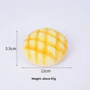 Jouet en PU souple à rebond lent, jouet alimentaire simulé, grand pain en forme de pain ananas à presser pour soulager le stress, modèle PU-DMB-1687 - Product Image 6