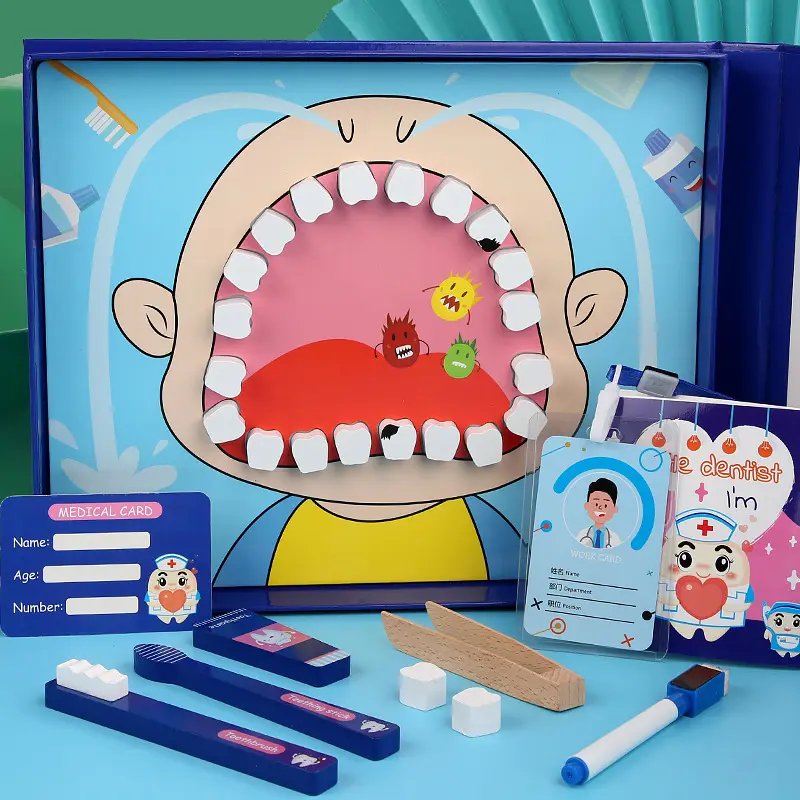 Petits dentistes en bois, set de simulation de médecins en bois, jeu de rôle interactif pour enfants, maison, jouets éducatifs du dentiste