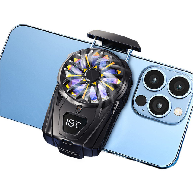 Phone Cooler Cell Phone Cooler Fan Gaming for Iphone Type-C Rechargeable Phone Cooler for Android/Samsung Universal