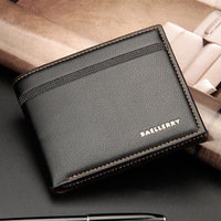 Baellerry dompet Mini kulit PU mewah pria bisnis kasual kartu pendek dan tempat uang tunai dengan penutupan terbuka langsung dari pabrik