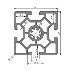 Profilés en aluminium industriels en gros d'usine, profilé en aluminium lourd 6060 norme européenne, profilé en aluminium 6060 pour ligne d'assemblage - Product Image 2