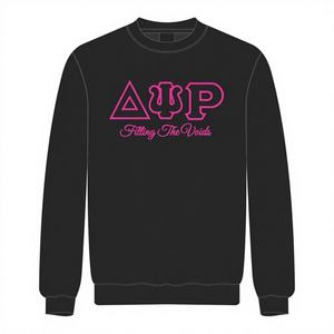 Sweat-shirts à col rond pour femmes Delta Psi Rho Sorority, en coton noir et fibre de bambou, avec sequins sur le devant, vêtements décontractés doux Greek Life - Product Image 1