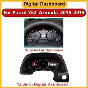 Grupo digital LCD de 12,3 pulgadas para Nissan Patrol Y62 <span class=keywords><strong>Amanda</strong></span> 2015-2019 Kit de reacondicionamiento Interior tablero digital Sistema Linux - Product Image 2