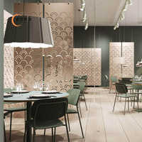 Panneaux de séparation acoustiques modernes pour bureau, écrans suspendus en feutre PET, rainurage creux gravé, haute réduction du bruit, pour salon et autres pièces