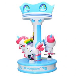 Carrusel Infantil de 3 Asientos Operado con Monedas, Columpio de Fibra de Vidrio para Parque de Atracciones al Aire Libre, Máquina de 3 Caballos para Uso Comercial, Hogar y Centro Comercial - Product Image 2