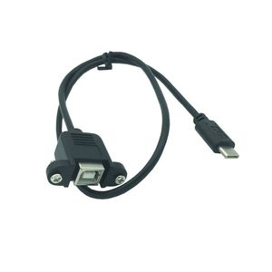 Type <b>C</b> To <b>Usb</b> B Female <b>Adapter</b> With Screw Mount 0.5m Panel Cable - Product Image 2