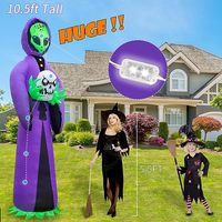 Poupées gonflables d'Halloween personnalisées de 10,5 pieds de haut en polyester, équipement publicitaire gonflable de mascotte