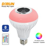Ampoule LED Musicale 12W E27 230V RGB à Changement de Couleur, Haut-parleur Intelligent Sans Fil, Lumière LED Musicale, LED-MUSIC