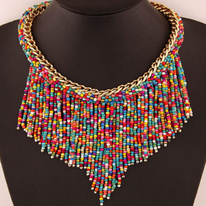 Ensemble de bijoux <span class=keywords><strong>fantaisie</strong></span> faits à la main pour femmes africaines, <span class=keywords><strong>collier</strong></span> bib et boucles d'oreilles en perles de rocaille, chaîne perlée, <span class=keywords><strong>collier</strong></span> <span class=keywords><strong>femme</strong></span> africain - Product Image 1