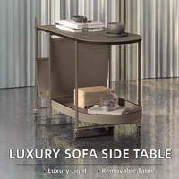 B189 #   Table basse pliable en acier inoxydable robuste - Design moderne, fonctionnalités réglables, meubles de salon portables, garantie 1 an