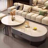 Nouvelle table basse de luxe moderne et simple pour salon et bureau, en pierre frittée