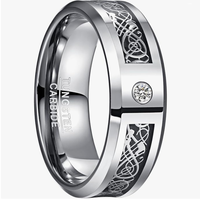 Bague en fibre de carbone bleue de 8 mm, dragon celtique, bague de mariage en carbure de tungstène bleu pour homme, cadeau d'anniversaire, cadeau de la Saint-Valentin