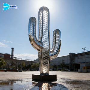 Outdoor <strong>Life</strong> <strong>Size</strong> Modern Decorative Welded Polished Stainless Steel Sculpture Palm Tree <strong>Statue</strong> - Product Image 2