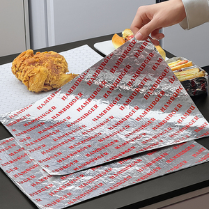 <span class=keywords><strong>Papier</strong></span> d'<span class=keywords><strong>aluminium</strong></span> alvéolé jetable, résistant à la graisse et à l'huile, <span class=keywords><strong>isolant</strong></span>, de qualité alimentaire, avec logo personnalisé imprimé, pour la vente en gros - Product Image 1