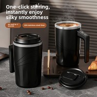 Mug Pengaduk Magnetik Otomatis 400ml Grosir, Pengocok Susu Portabel, Mug Kopi Pengaduk Otomatis untuk Milkshake dan Protein Shaker