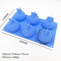 6 Moules en silicone en forme de tourbillon 100% silicone de qualité alimentaire Moule à gâteau pour savon fait main Moule à pâtisserie pour gâteau au chocolat Gelée Pudding